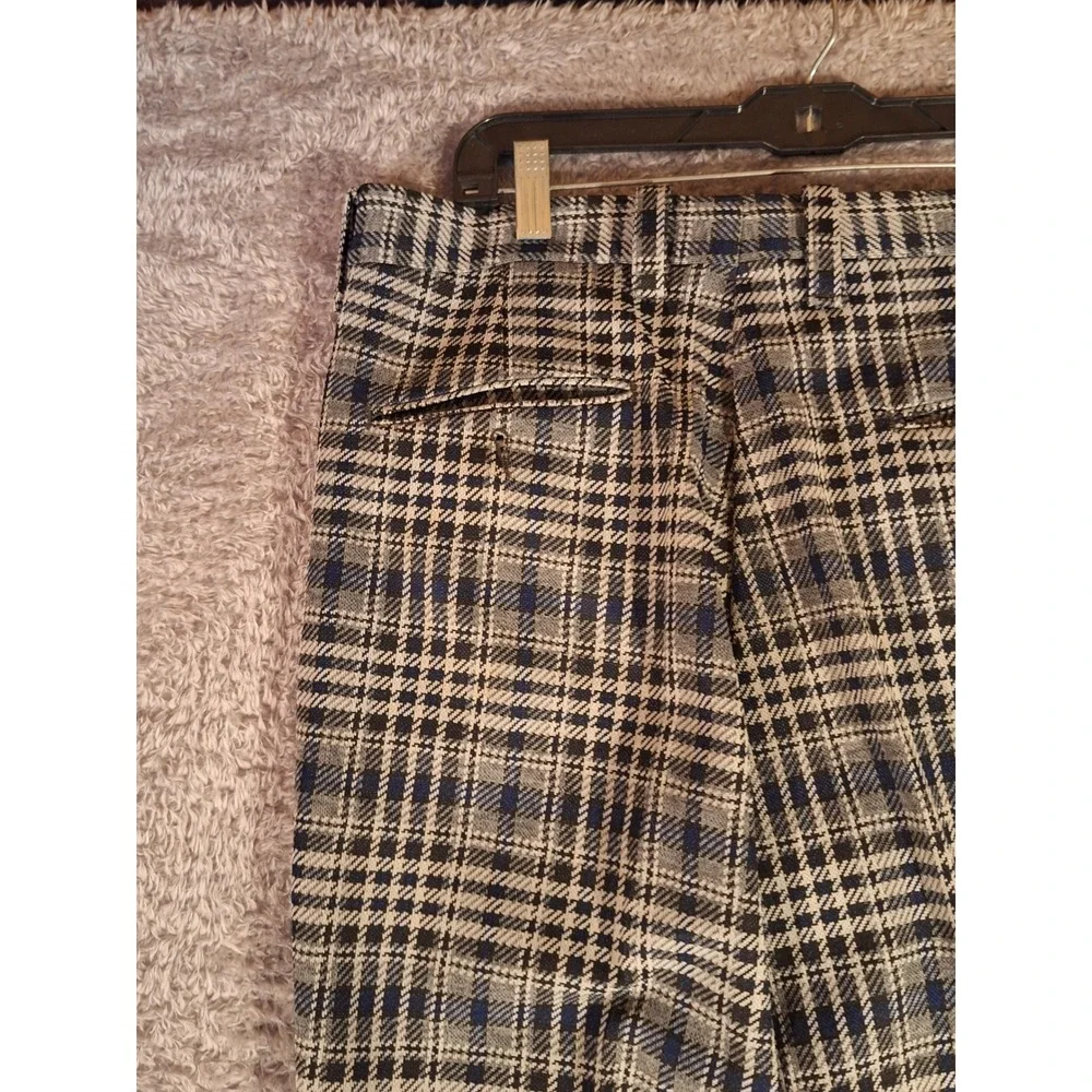 VTG 70s Plaid Trousers Mens 35